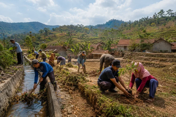 Gotong Royong Menjaga Lingkungan Desa Watulumbung
